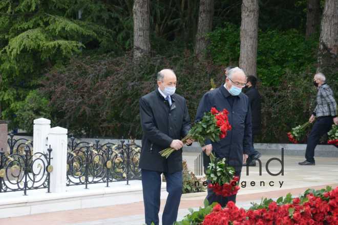 Public reps of Azerbaijan paying tribute to late National Leader Heydar Aliyev.Azerbaijan Baku May 10 2021